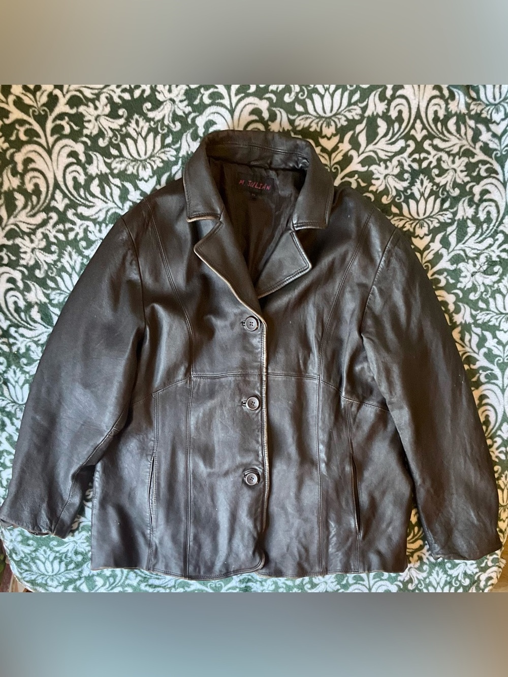 M Julian Wilsons Leather Jacket • 90s Vintage • Genuine Leather • 2X